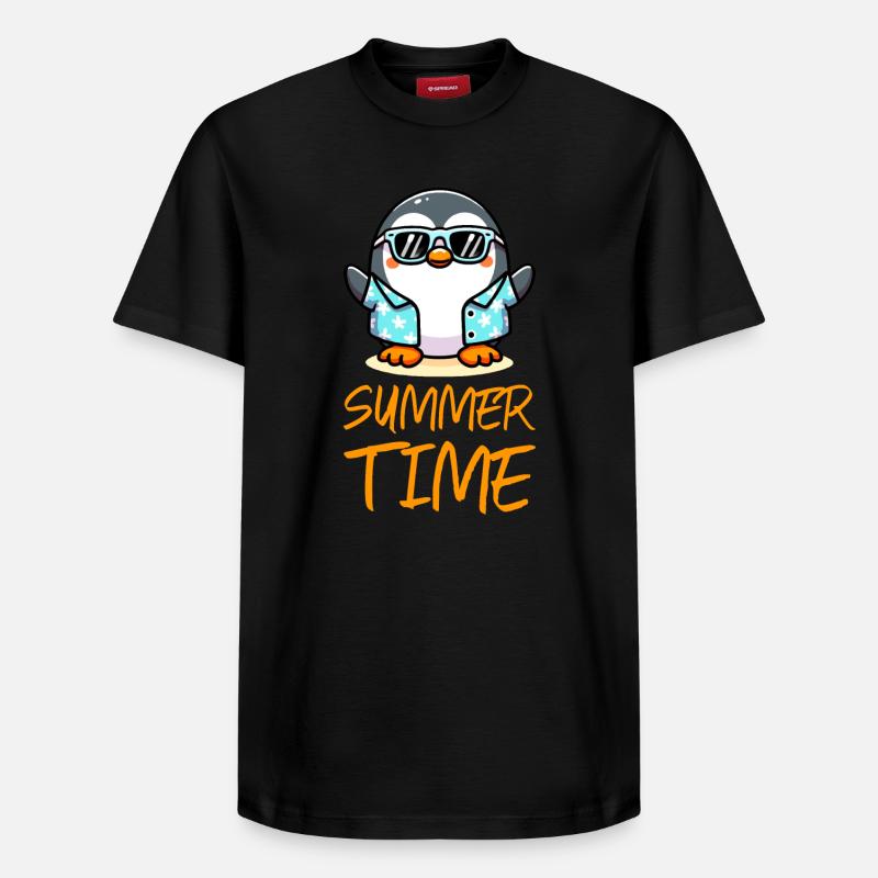 Pingouin Heure d’été - T-shirt unisexe décontracté en coton Supima – de SPREAD - noir
