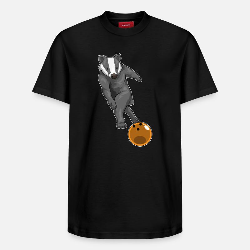 Badger Boule de bowling - T-shirt unisexe décontracté en coton Supima – de SPREAD - noir