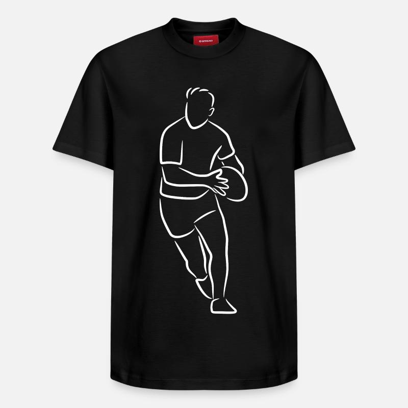 Dessin de rugby - T-shirt unisexe décontracté en coton Supima – de SPREAD - noir