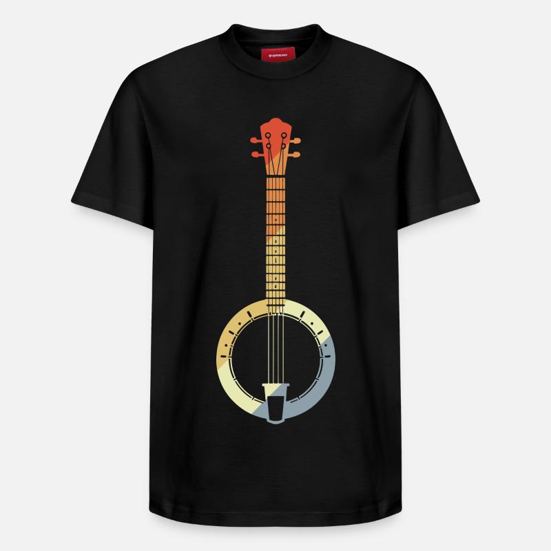 Dessin rétro banjo - T-shirt unisexe décontracté en coton Supima – de SPREAD - noir