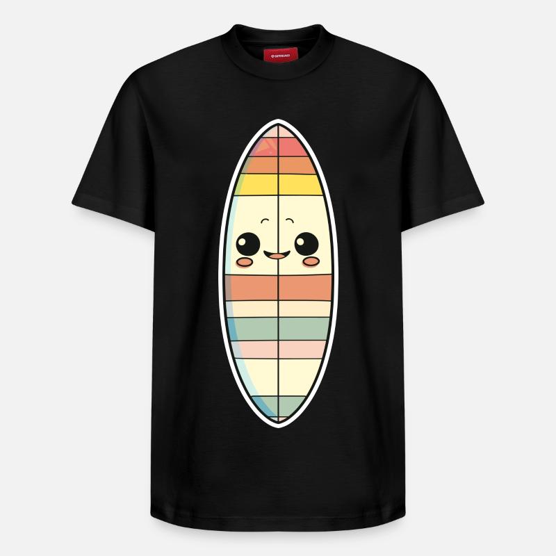 Surfbrett Comic Stil - Relaxed Unisex Supima Cotton T-Shirt – von SPREAD - Schwarz