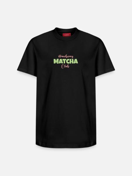 Strawberry Matcha Club - Relaxed Unisex Supima Cotton T-Shirt – von SPREAD - Schwarz