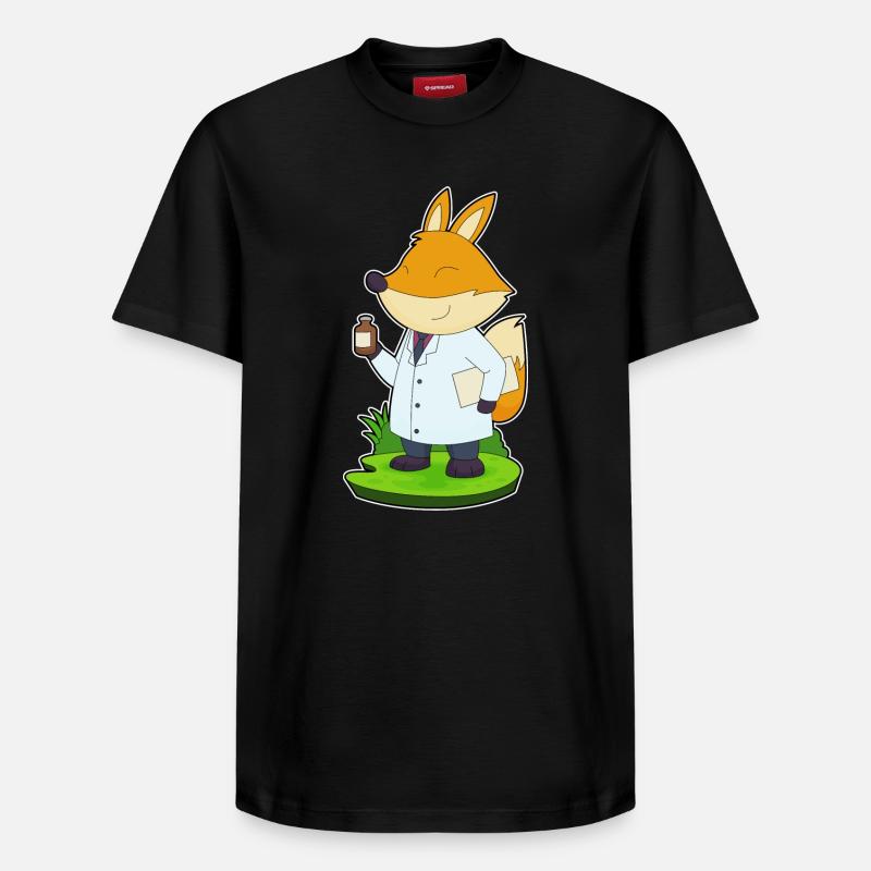 Médecine Fox Doctor - T-shirt unisexe décontracté en coton Supima – de SPREAD - noir