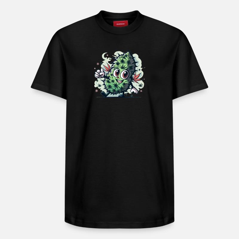 Feuille heureuse - T-shirt unisexe décontracté en coton Supima – de SPREAD - noir