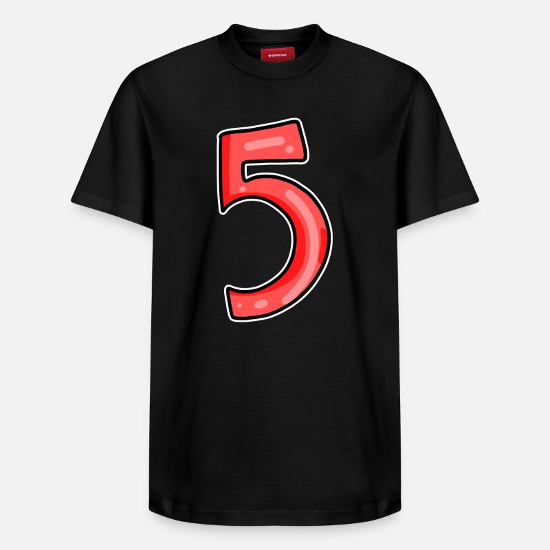 5 rot - Relaxed Unisex Supima Cotton T-Shirt – von SPREAD - Schwarz