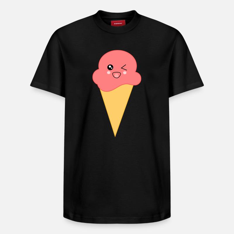 Eis Eiscreme Erdbeereis - Relaxed Unisex Supima Cotton T-Shirt – von SPREAD - Schwarz