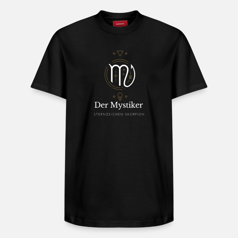 Der Mystiker - Sternzeichen Skorpion - Relaxed Unisex Supima Cotton T-Shirt – von SPREAD - Schwarz