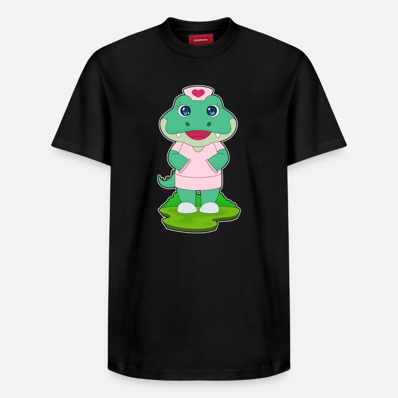 Krokodil Krankenschwester - Relaxed Unisex Supima Cotton T-Shirt – von SPREAD - Schwarz