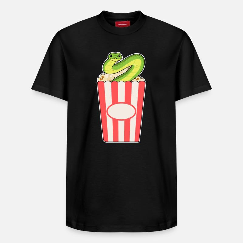 Maïs soufflé serpent - T-shirt unisexe décontracté en coton Supima – de SPREAD - noir