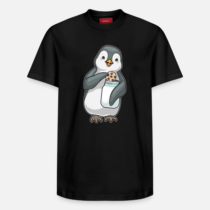 Biscuit pingouin - T-shirt unisexe décontracté en coton Supima – de SPREAD - noir