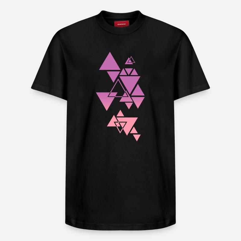 Gradient Triangle Pattern Pink - Relaxed Unisex Supima Cotton T-Shirt – by SPREAD - black