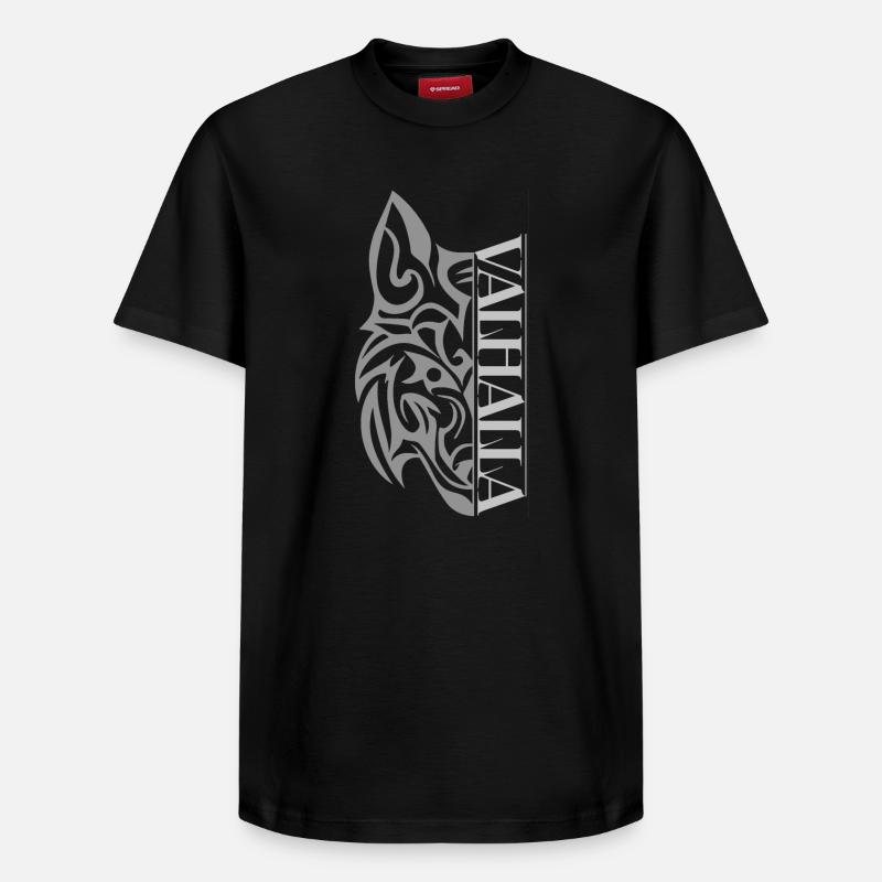 Valhalla Wolf Viking - T-shirt unisexe décontracté en coton Supima – de SPREAD - noir