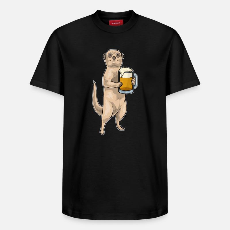 Bière de suricate - T-shirt unisexe décontracté en coton Supima – de SPREAD - noir
