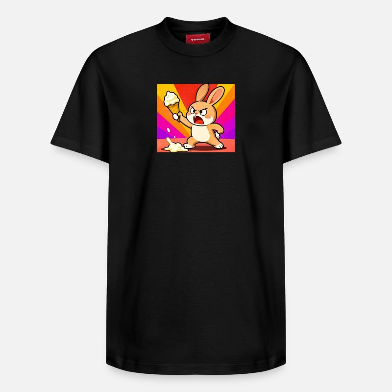 Wütender Hase mit Eiscreme - Relaxed Unisex Supima Cotton T-Shirt – von SPREAD - Schwarz