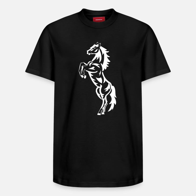 Cheval, équitation, cavalier, chevaux - T-shirt unisexe décontracté en coton Supima – de SPREAD - noir