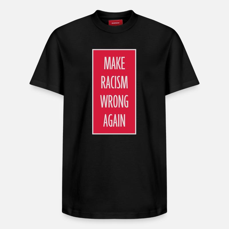 make racism wrong again - Relaxed Unisex Supima Cotton T-Shirt – von SPREAD - Schwarz
