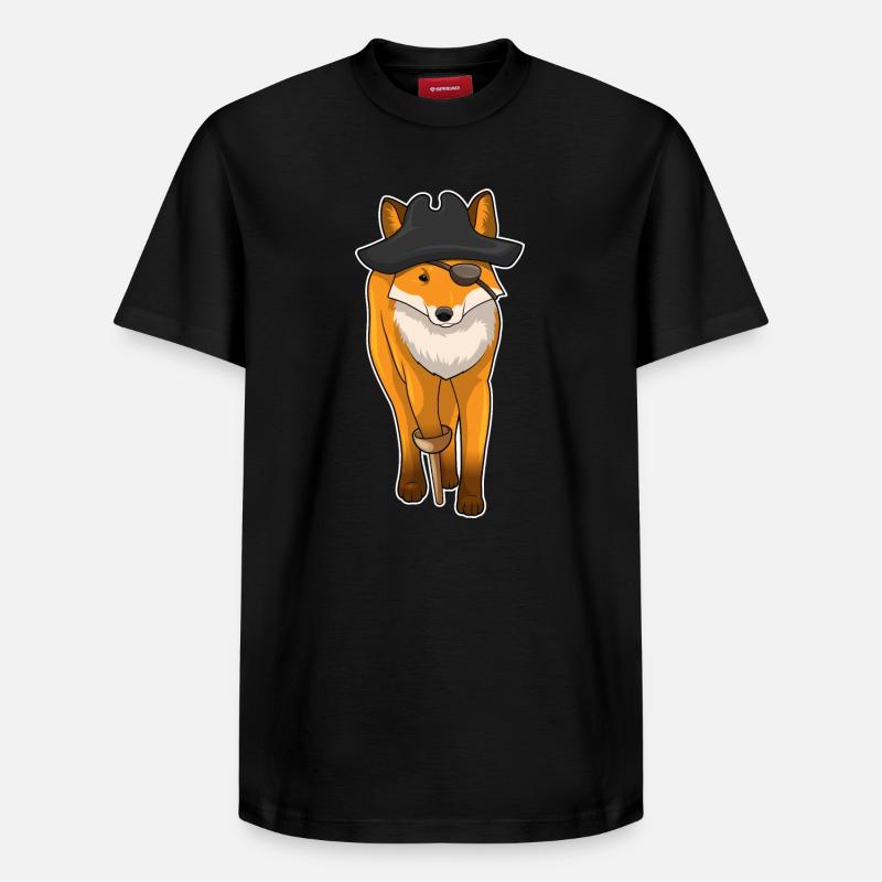 Fox Pirate Eye Patch - T-shirt unisexe décontracté en coton Supima – de SPREAD - noir