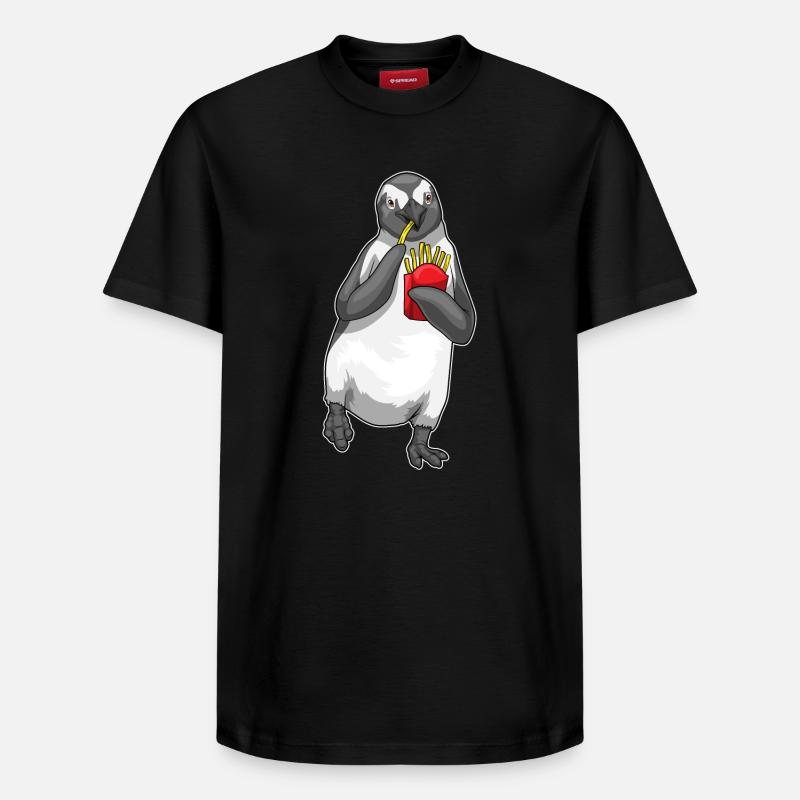 Pingouin frites - T-shirt unisexe décontracté en coton Supima – de SPREAD - noir