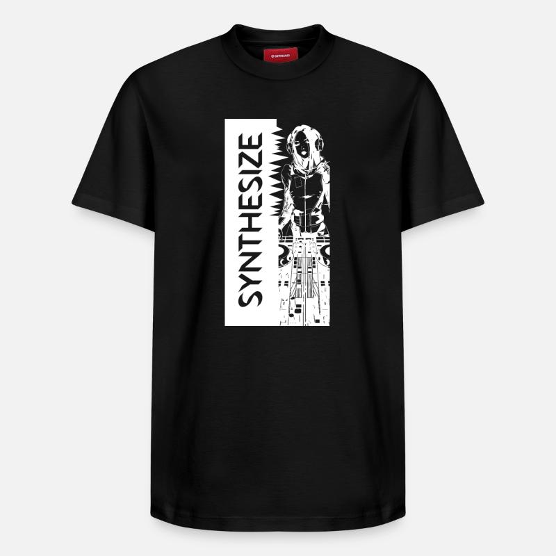 Synthé Blanc - T-shirt unisexe décontracté en coton Supima – de SPREAD - noir