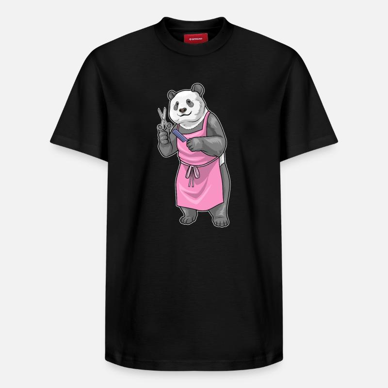 Panda Coiffe Ciseaux Peigne - T-shirt unisexe décontracté en coton Supima – de SPREAD - noir