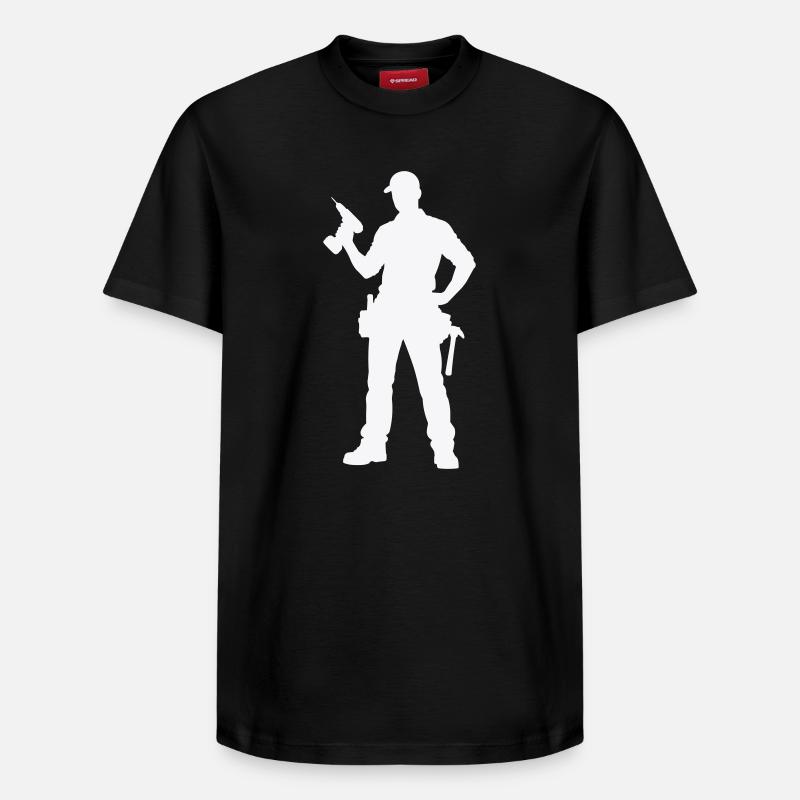 Silhouette d’artisan avec outils - T-shirt unisexe décontracté en coton Supima – de SPREAD - noir