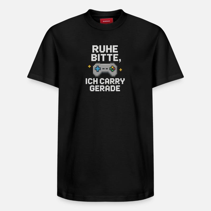 Ruhe Bitte Pixel Controller Grafik - Relaxed Unisex Supima Cotton T-Shirt – von SPREAD - Schwarz
