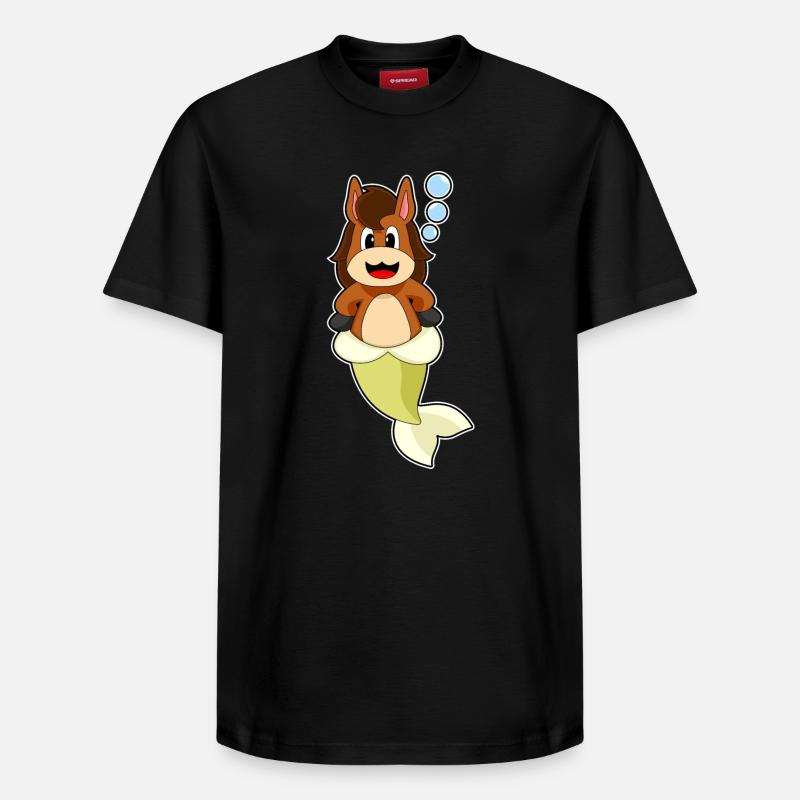Sirène de cheval - T-shirt unisexe décontracté en coton Supima – de SPREAD - noir