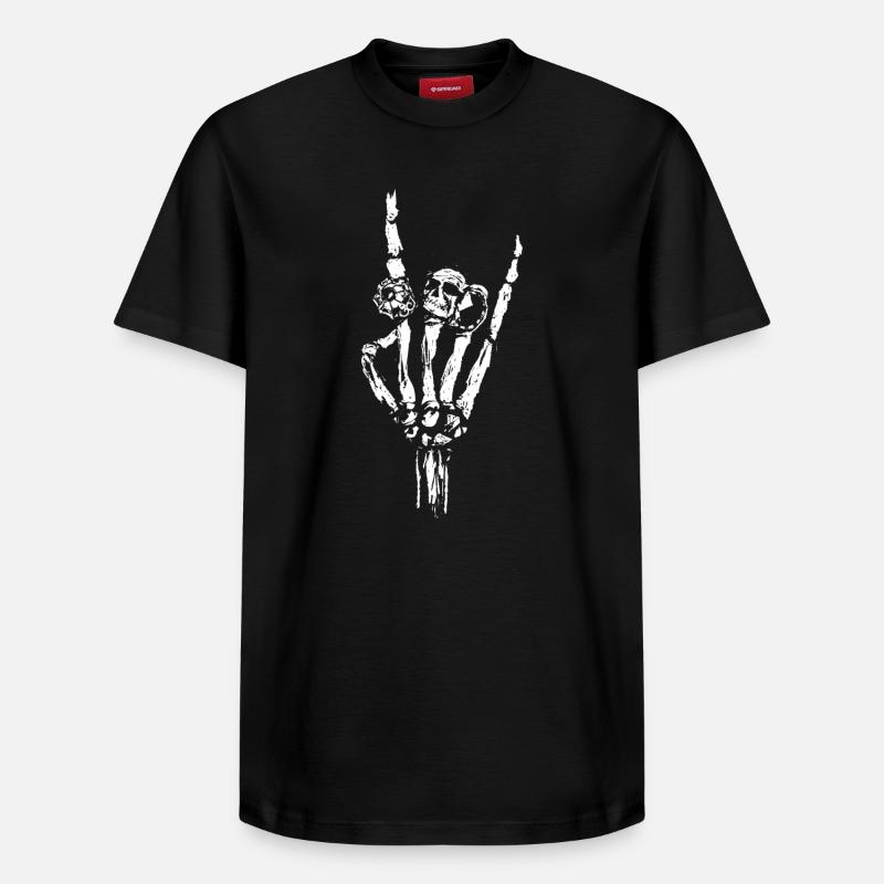 Knochen Hand mit Ringe - Relaxed Unisex Supima Cotton T-Shirt – von SPREAD - Schwarz