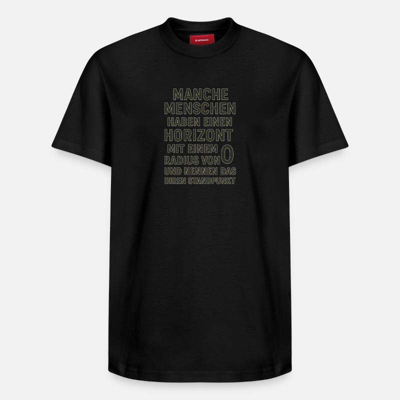 Nullradius-Horizont Standpunkt Spruch - Relaxed Unisex Supima Cotton T-Shirt – von SPREAD - Schwarz