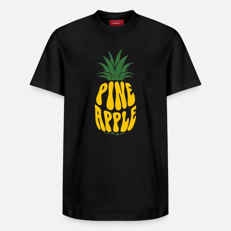 Ananas Obst Ananas fruit d’ananas - T-shirt unisexe décontracté en coton Supima – de SPREAD - noir
