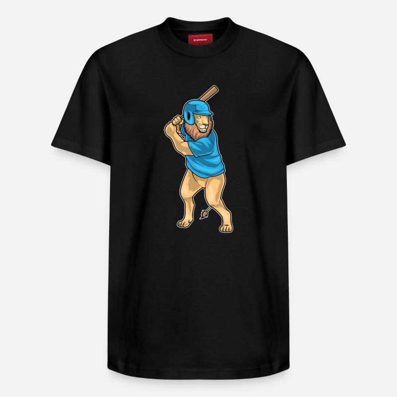 Lion Baseball Batte de Baseball - T-shirt unisexe décontracté en coton Supima – de SPREAD - noir
