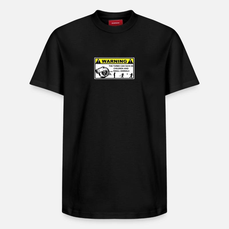 Avertissement Turbo - T-shirt unisexe décontracté en coton Supima – de SPREAD - noir