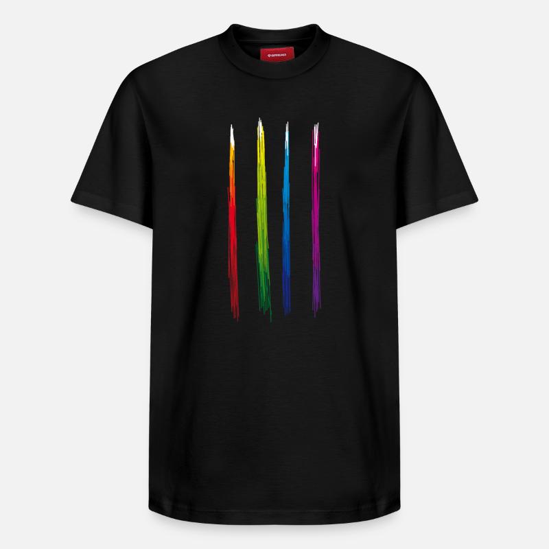 Bande de couleurs - T-shirt unisexe décontracté en coton Supima – de SPREAD - noir