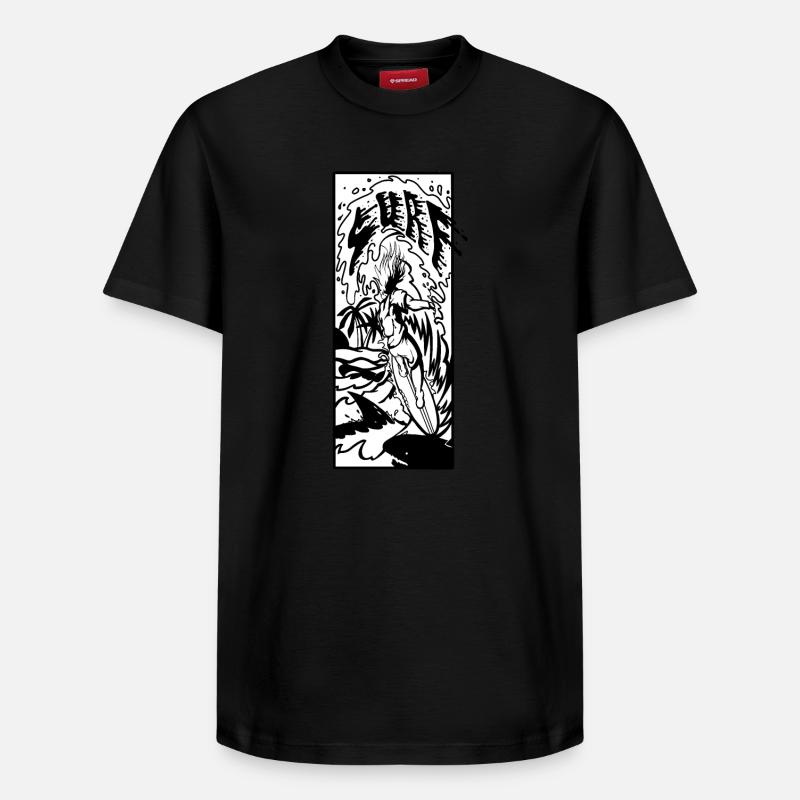 Surfer - T-shirt unisexe décontracté en coton Supima – de SPREAD - noir
