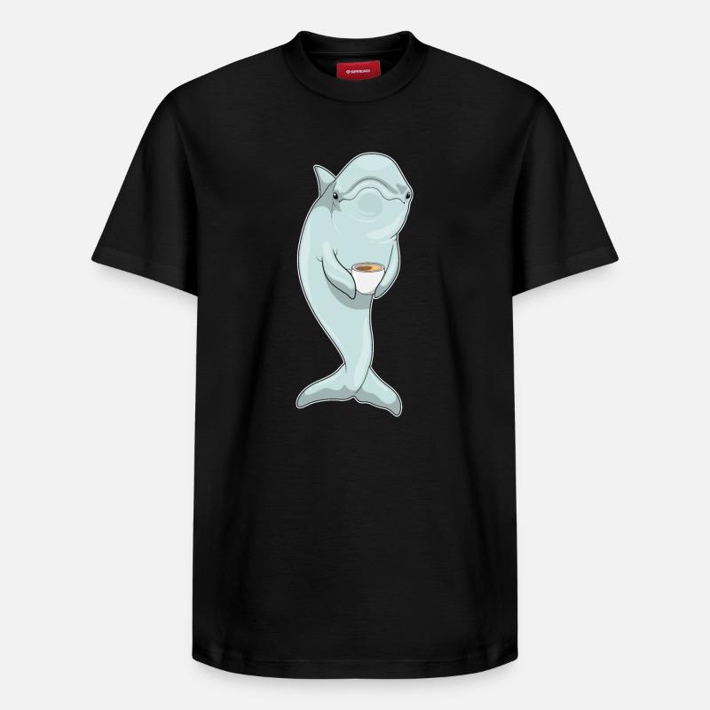 Café Dolphin - T-shirt unisexe décontracté en coton Supima – de SPREAD - noir