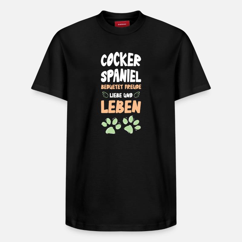 Cocker Spaniel Joie de vivre - T-shirt unisexe décontracté en coton Supima – de SPREAD - noir