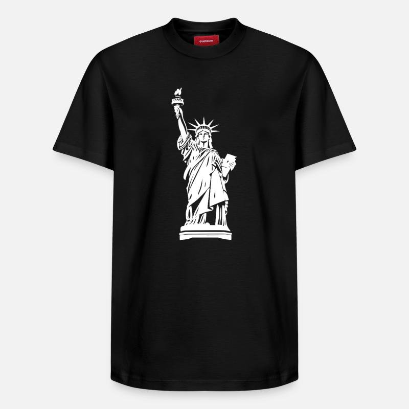 Statue de la Liberté - T-shirt unisexe décontracté en coton Supima – de SPREAD - noir