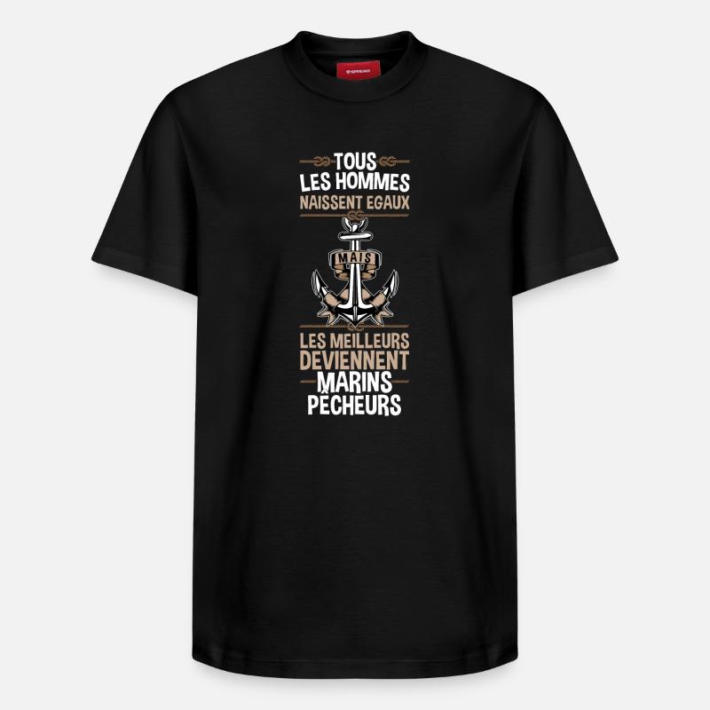 MARINS PECHEURS - T-shirt unisexe décontracté en coton Supima – de SPREAD - noir