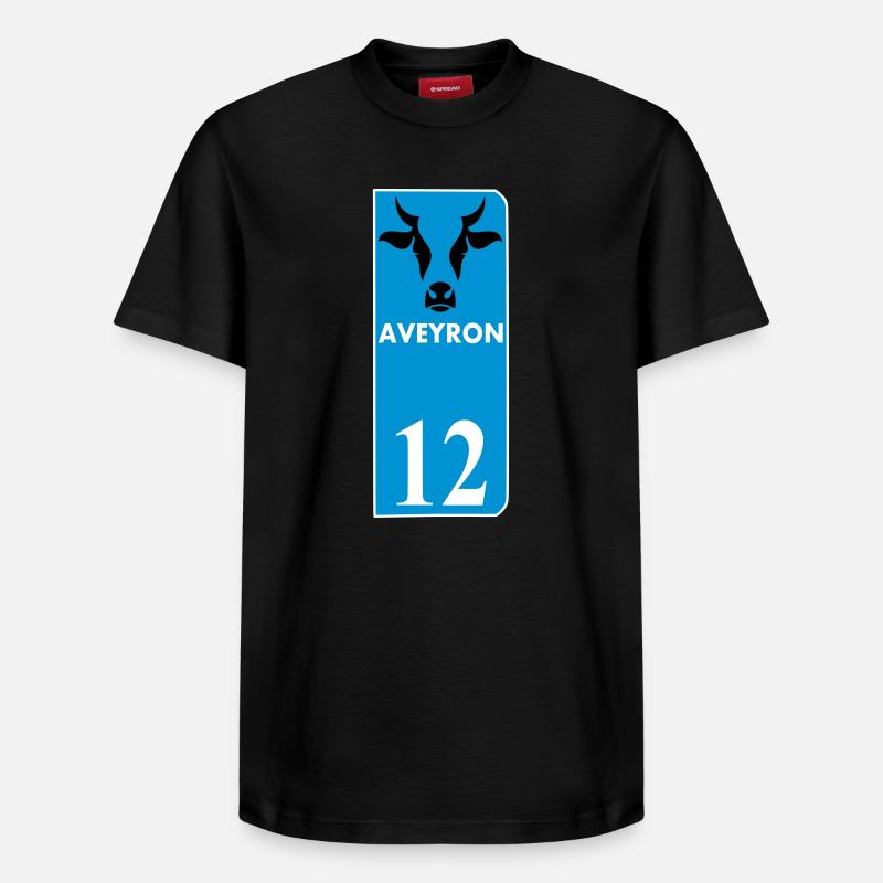 Aveyron - T-shirt unisexe décontracté en coton Supima – de SPREAD - noir