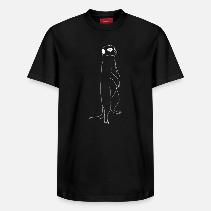 Lineart suricate - T-shirt unisexe décontracté en coton Supima – de SPREAD - noir