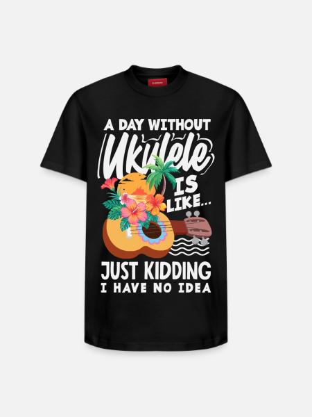 Funny Ukulele Designs and Sayings - Relaxed Unisex Supima Cotton T-Shirt – by SPREAD - black