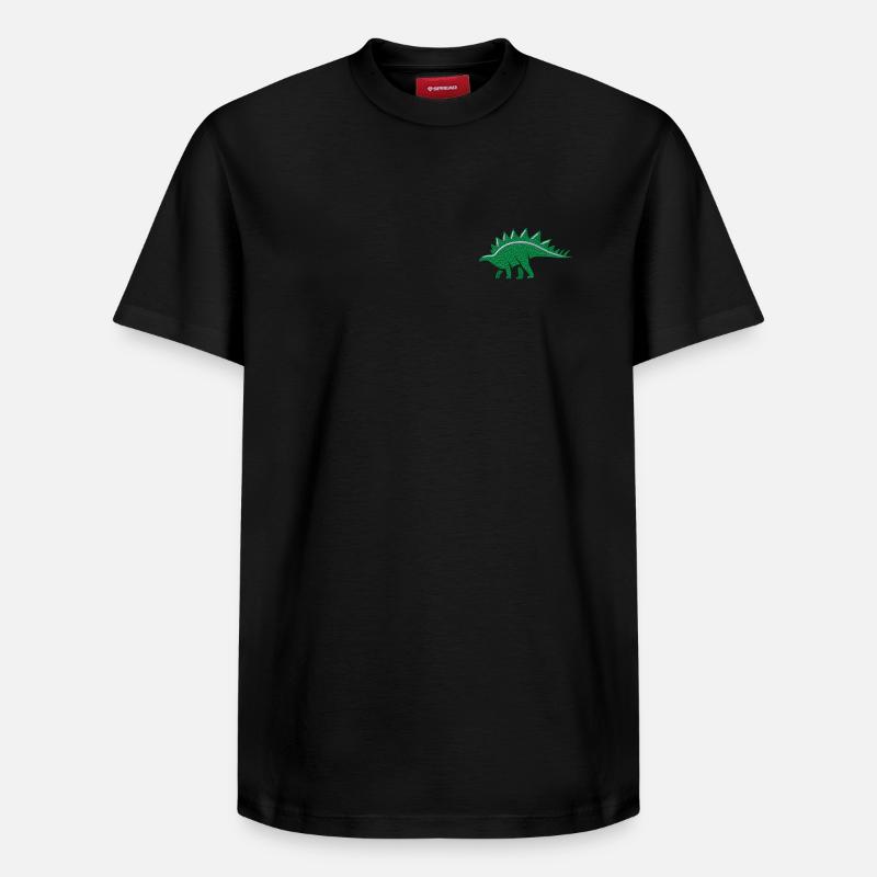 Stégosaure brodé - T-shirt unisexe décontracté en coton Supima – de SPREAD - noir