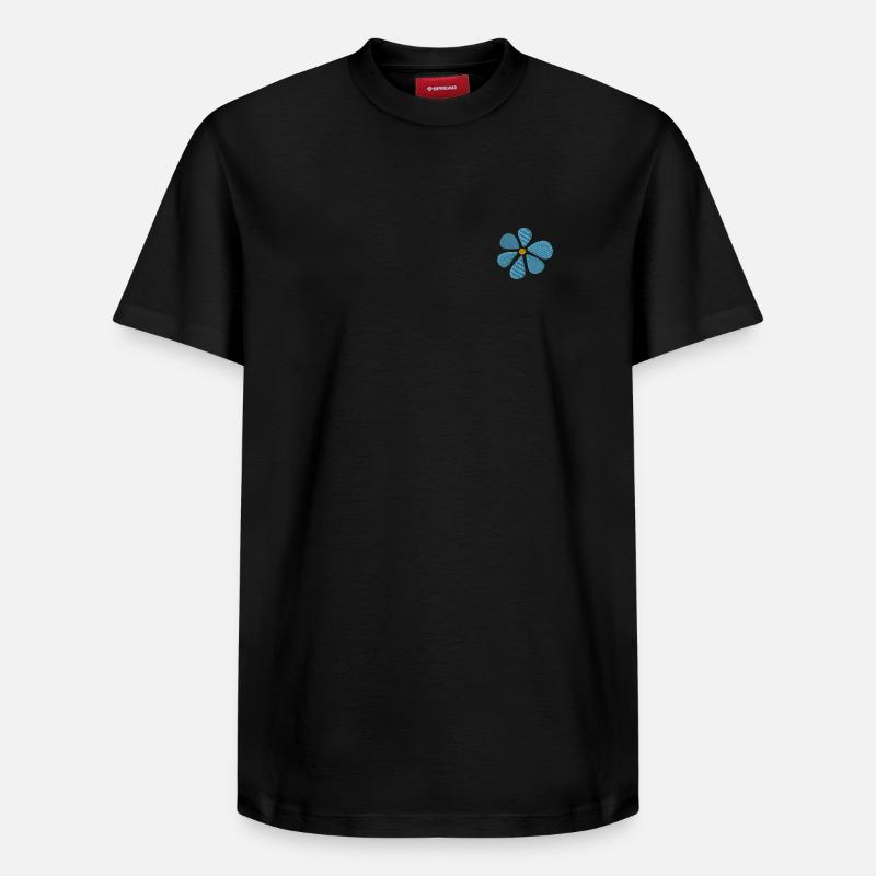 Marguerite brodée - T-shirt unisexe décontracté en coton Supima – de SPREAD - noir