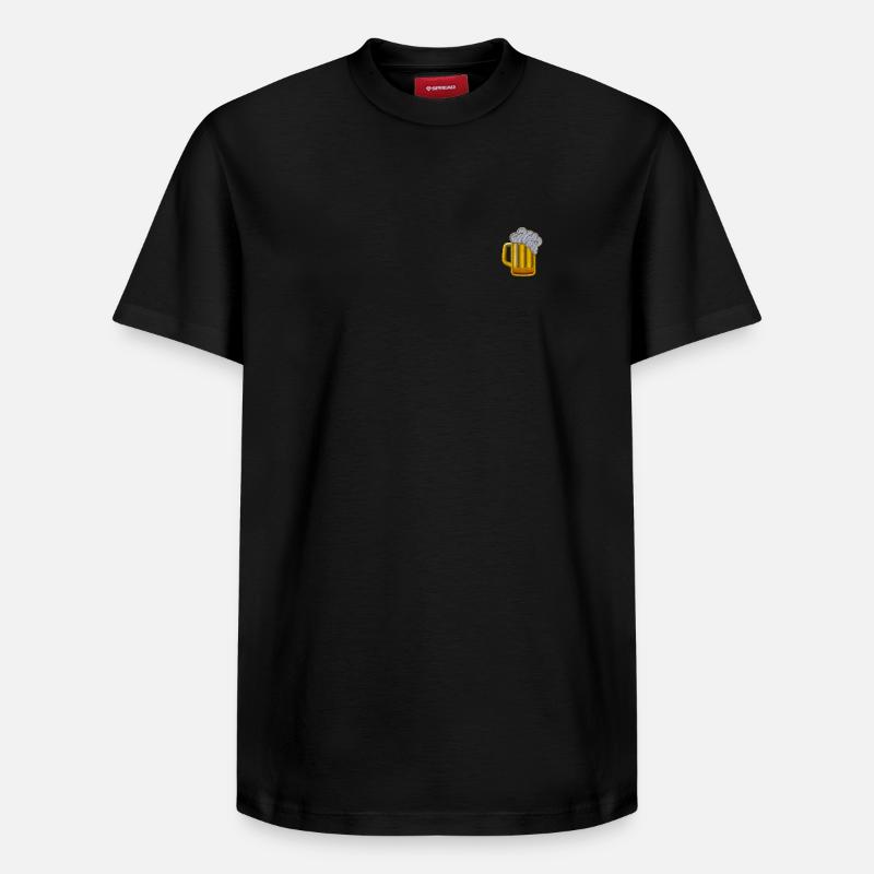 Bier - Relaxed Unisex Supima Cotton T-Shirt – von SPREAD - Schwarz
