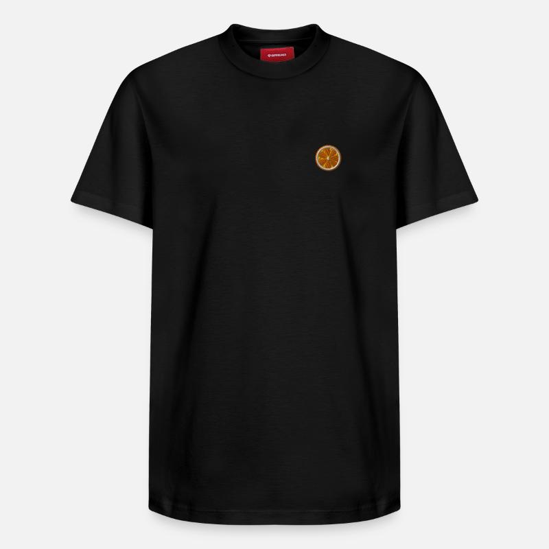 Orange brodé - T-shirt unisexe décontracté en coton Supima – de SPREAD - noir
