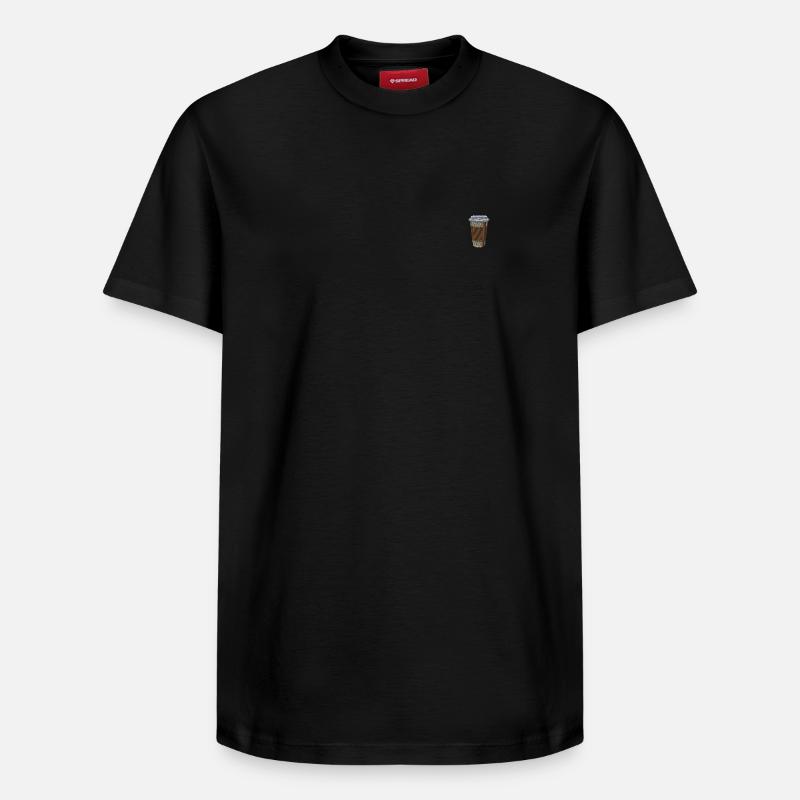 Tasse à café brodée - T-shirt unisexe décontracté en coton Supima – de SPREAD - noir