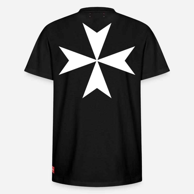 Croix de Malte - T-shirt unisexe décontracté en coton Supima – de SPREAD - noir