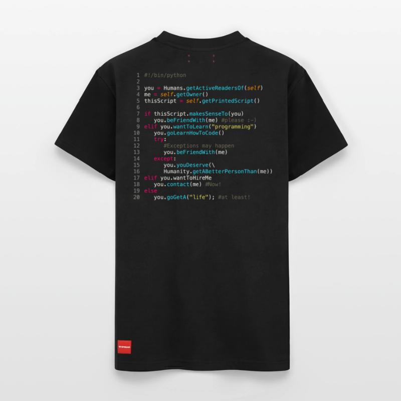 Être amis avec les programmeurs (en Python) T-shirt unisexe décontracté en coton Supima – de SPREAD