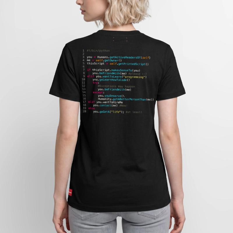 Be friends with programmers (in Python) Relaxed Unisex Supima Cotton T-Shirt – by SPREAD