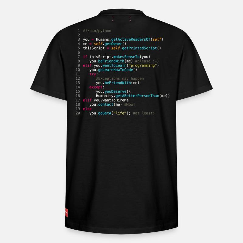 Sei mit Programmierern befreundet (in Python) - Relaxed Unisex Supima Cotton T-Shirt – von SPREAD - Schwarz
